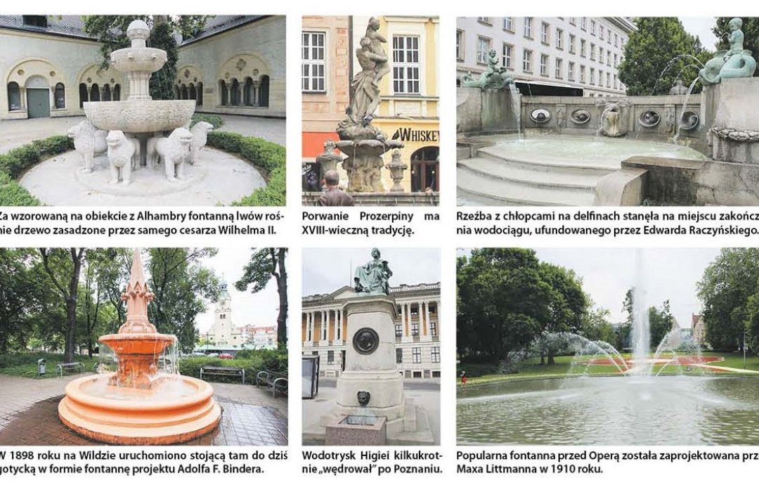 Na 6 zdjęciach 6 poznańskich fontann