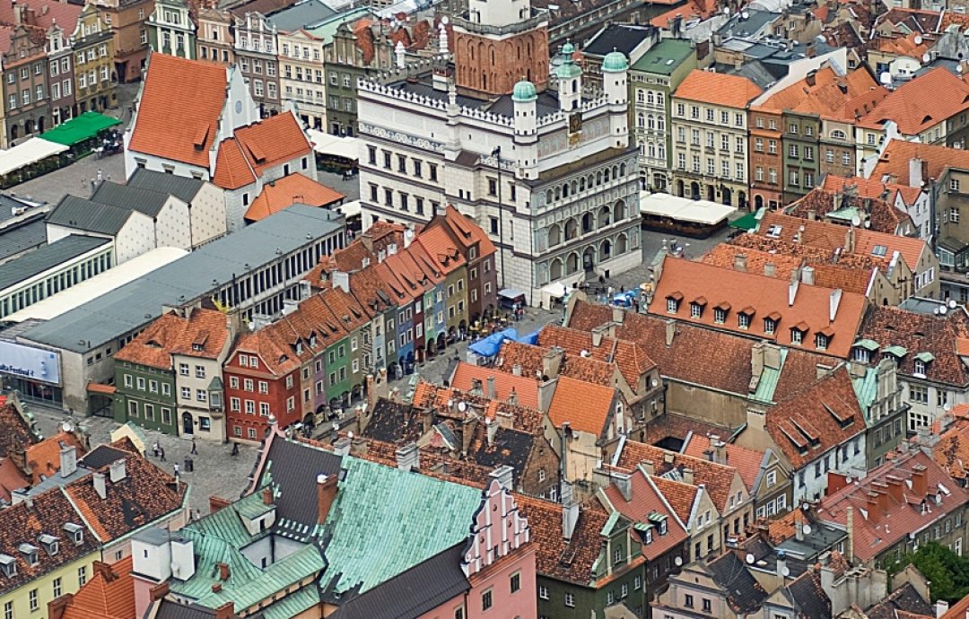 Lotnicze zdjęcie poznańskiego Rynku